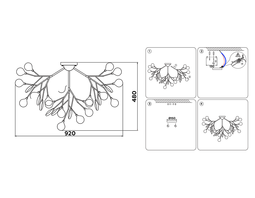 TR3018/36 WH/FR белый/матовый G4/36 max 20W D920*480